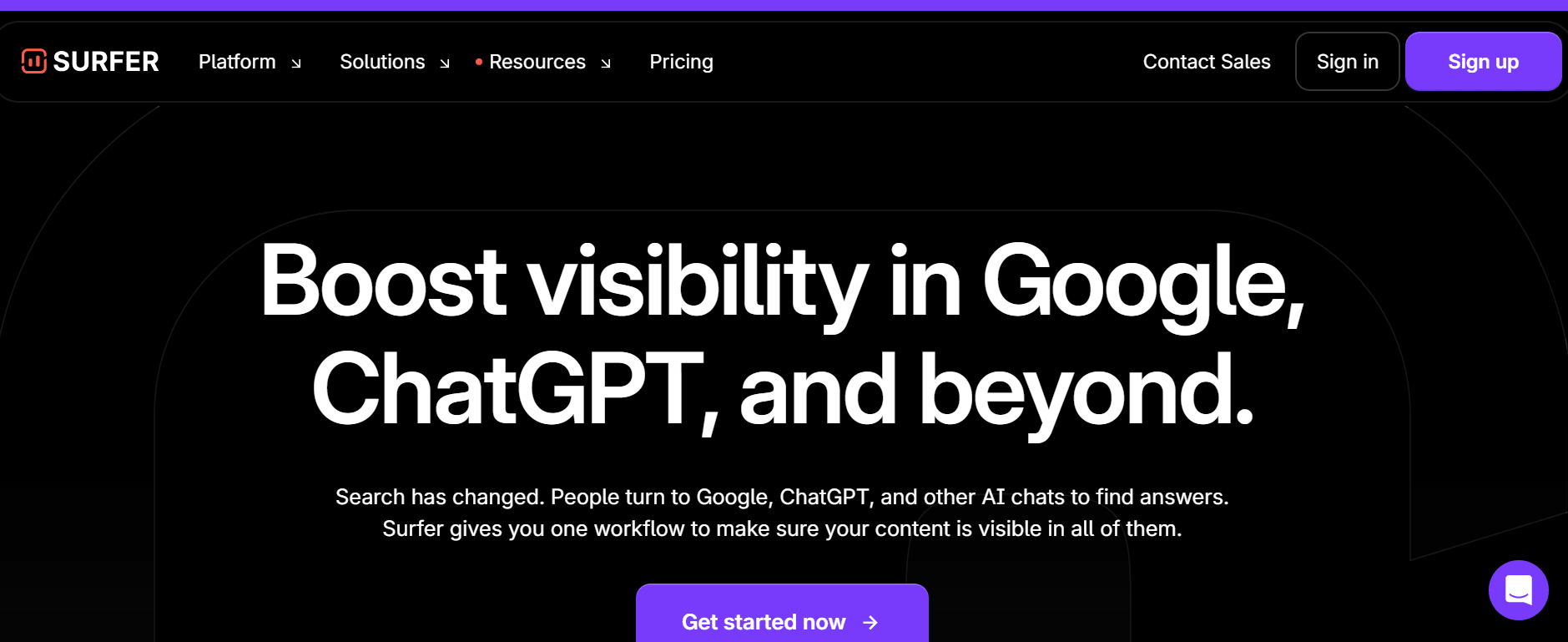 Surfer SEO головна сторінка сайту