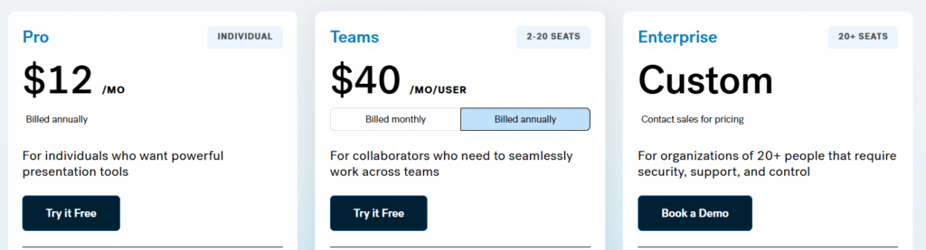 Ціни на інструмент для створення презентацій Бютіфул АІ